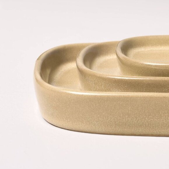 Hearth & Hand Magnolia 3pc Decorative Ceramic CatchAll Tray Set Tan - Target - Picture 3 of 5